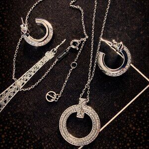 Silver set, necklace and earrings